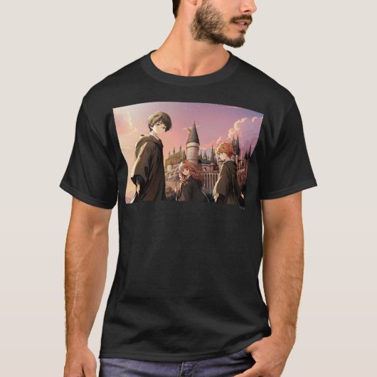 HARRY POTTER™ Hermione & Ron HOGWARTS™ Anime Scene Tシャツ (正面)