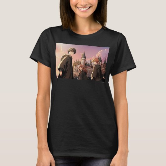 HARRY POTTER™ Hermione & Ron HOGWARTS™ Anime Scene Tシャツ (正面)