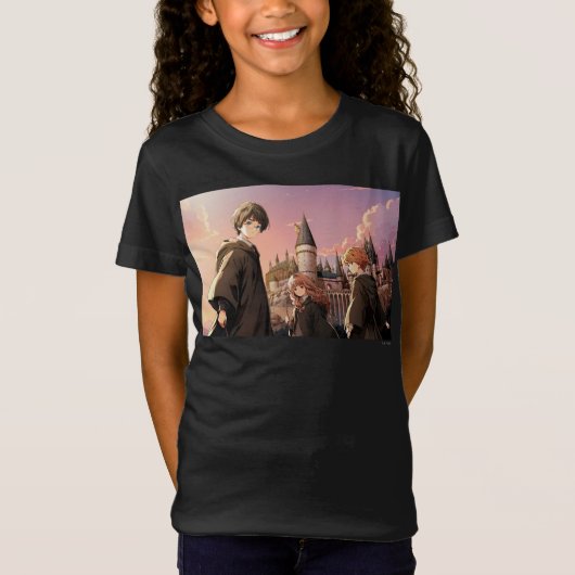 HARRY POTTER™ Hermione & Ron HOGWARTS™ Anime Scene Tシャツ (正面)