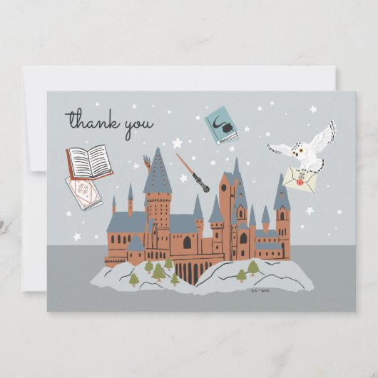 Harry Potter Hogwarts Castle Baby Shower Thank You サンキューカード (正面)
