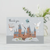Harry Potter Hogwarts Castle Baby Shower Thank You サンキューカード (スタンド正面)