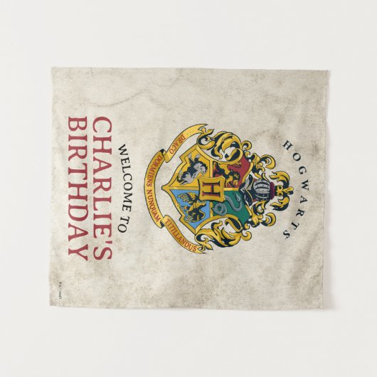 Harry Potter Hogwarts Crest Birthday タペストリー (正面(横))