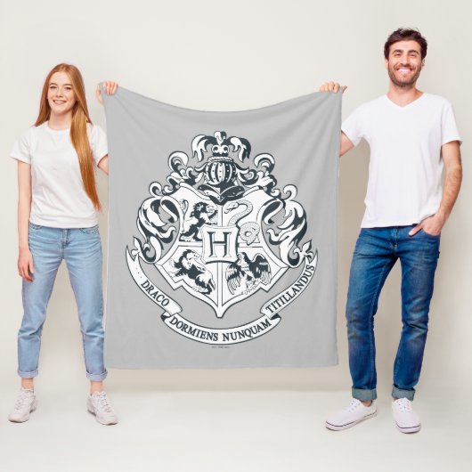 Harry Potter | Hogwarts Crest - Black and White フリースブランケット (インサイチュ)