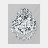 Harry Potter | Hogwarts Crest - Black and White フリースブランケット (正面)