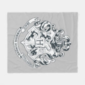 Harry Potter | Hogwarts Crest - Black and White フリースブランケット (正面(横))