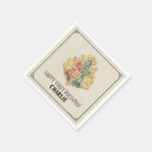 Harry Potter Hogwarts Crest First Birthday スタンダードカクテルナプキン (角)