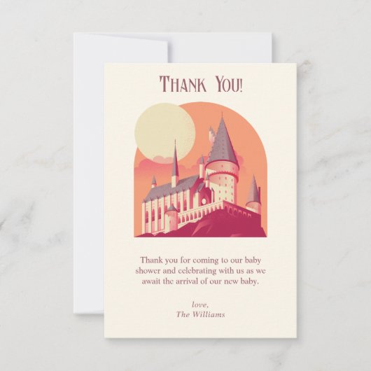 Harry Potter | Hogwarts Girl Baby Shower サンキューカード (正面)