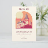 Harry Potter | Hogwarts Girl Baby Shower サンキューカード (スタンド正面)