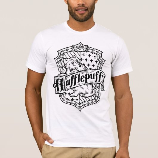 HARRY POTTER™ HUFFLEPUFF™ラインアートクレスト Tシャツ (正面)
