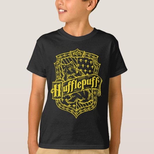 HARRY POTTER™ HUFFLEPUFF™ラインアートクレストTシャツ Tシャツ (正面)