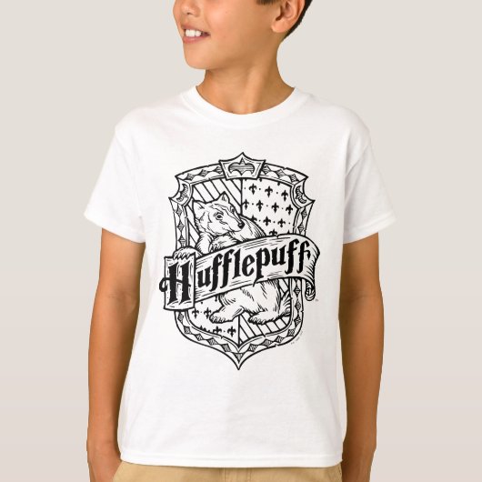 HARRY POTTER™ HUFFLEPUFF™ラインアートクレストTシャツ Tシャツ (正面)