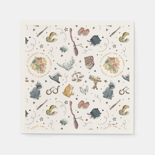 Harry Potter Icons Pattern - Birthday スタンダードカクテルナプキン (正面)