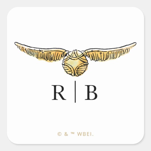 Harry Potter Magical Watercolor Wedding スクエアシール (正面)