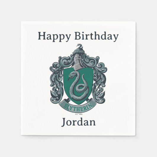 Harry Potter | Slytherin Crest Green スタンダードカクテルナプキン (正面)