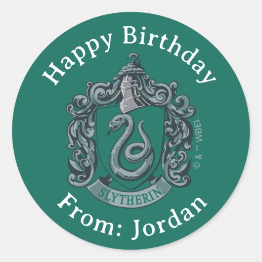 Harry Potter | Slytherin Crest Green ラウンドシール (正面)