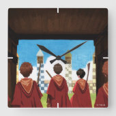 HARRY POTTER™ & the GRYFFINDOR™ QUIDDITCH™チーム スクエア壁時計 (正面)