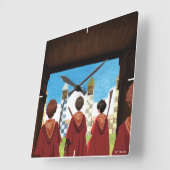 HARRY POTTER™ & the GRYFFINDOR™ QUIDDITCH™チーム スクエア壁時計 (傾斜)