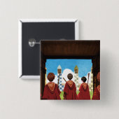 HARRY POTTER™ & the GRYFFINDOR™ QUIDDITCH™チーム 缶バッジ (正面&裏面)