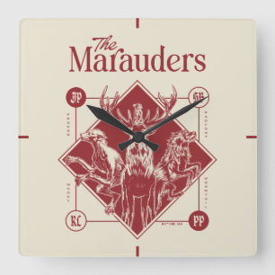 HARRY POTTER™ The Marauders Animagus Graphic スクエア壁時計