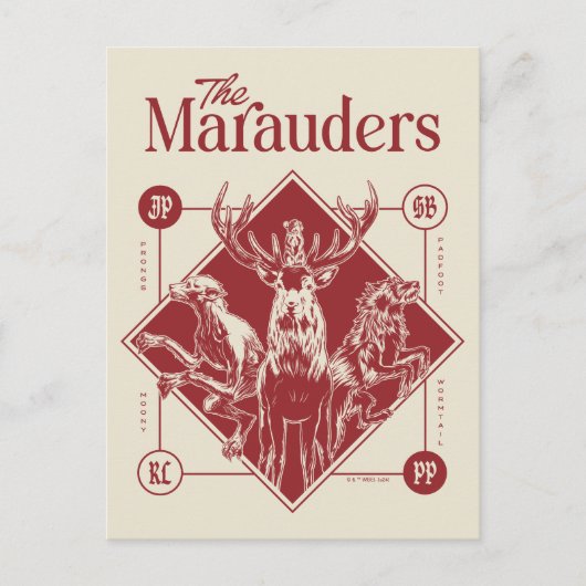 HARRY POTTER™ The Marauders Animagus Graphic ポストカード (正面)