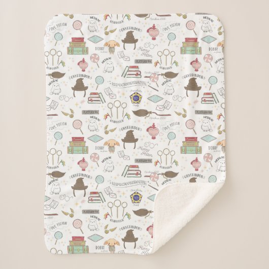 HARRY POTTER™ Tiny Magic Pattern シェルパブランケット (正面)