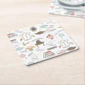 HARRY POTTER™ Tiny Magic Pattern スクエアペーパーコースター (アングル)