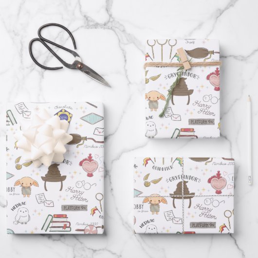 HARRY POTTER™ Tiny Magic Pattern ラッピングペーパーシート (正面)