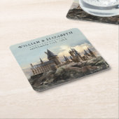 Harry Potter Wedding | Hogwarts Castle スクエアペーパーコースター (アングル)