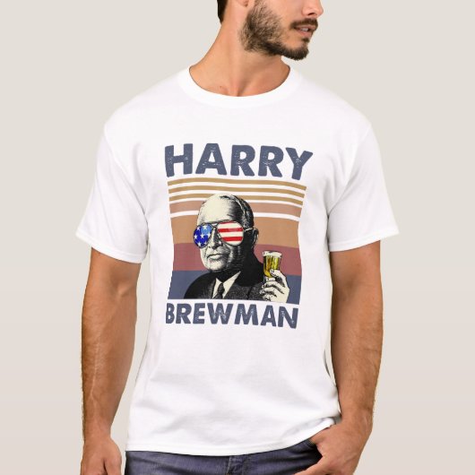 Harry S. Truman Harry Brewman Beer Drking Tシャツ (正面)