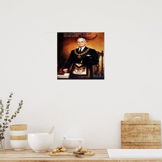 Harry Truman「Did 与え Not "Em Hell"引用文ポスター ポスター (キッチン)