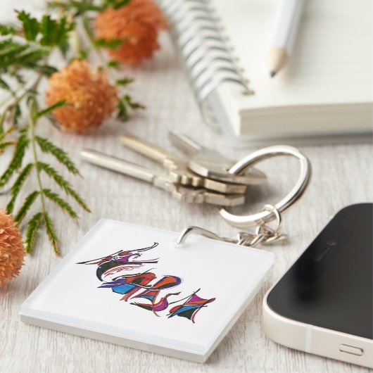 HARSH custom art work calligraphy キーホルダー (正面右)