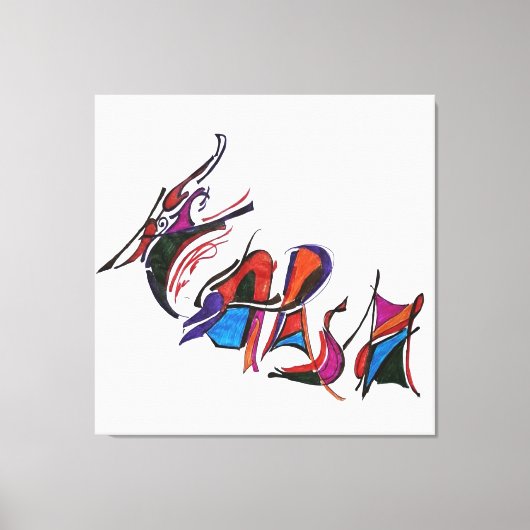 Harsh custom calligraphy art work キャンバスプリント (正面)