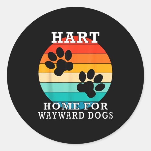 Hart Home For Wayward Dogs Family Name  ラウンドシール (正面)