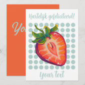 Hartelijk gefeliciteerd aardbei シーズンカード (正面/裏面)