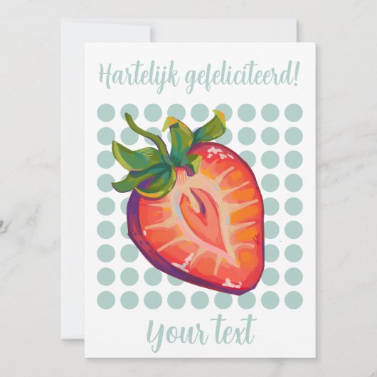 Hartelijk gefeliciteerd aardbei シーズンカード (正面)