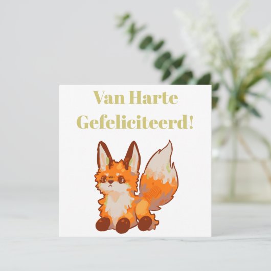 Hartelijk gefeliciteerd! Fox, vosje カード (スタンド正面)