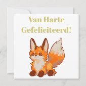 Hartelijk gefeliciteerd! Fox, vosje カード (正面)