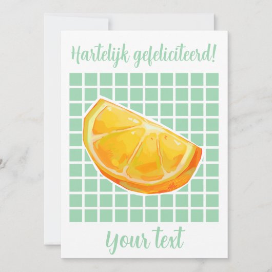 Hartelijk gefeliciteerd sinaasappel シーズンカード (正面)