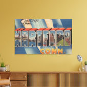 Hartford, Connecticut – ラージレターシーン4 キャンバスプリント (インサイチュ (リビング))