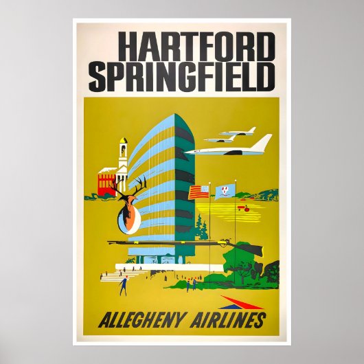 Hartford Connecticut Art Vintage Travel Poster ポスター (正面)