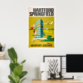 Hartford Connecticut Art Vintage Travel Poster ポスター (ホームオフィス)