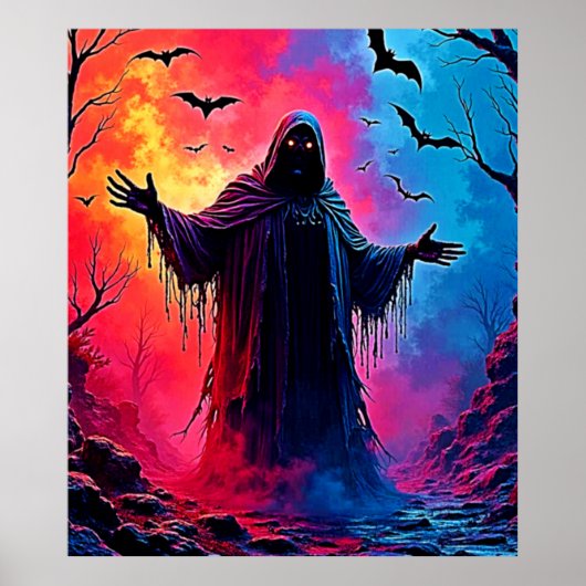 Harting Demon Cloaked In Shadowsデザイン ポスター (正面)