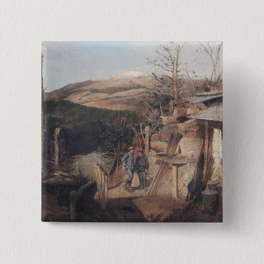 Hartmanswillerkopf、Roche-Sermet 1915年からの眺め 缶バッジ (正面)