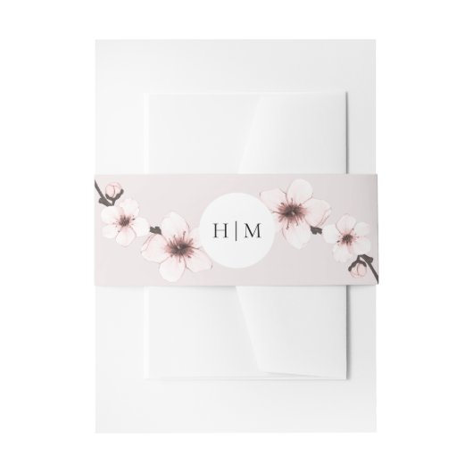 HARUMI ブラッシュピンク 桜 桜 ウェディング 招待状ベリーバンド (正面例)