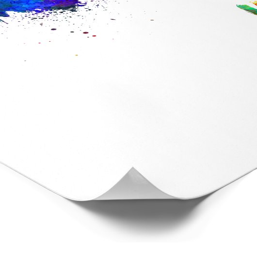 Harvard skyline in watercolor ポスター (角)