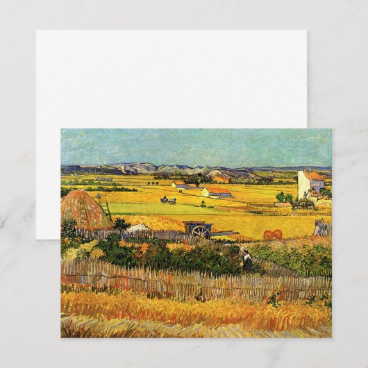 Harvest at La Crau, Monmajour by Vincent vanゴッホ (正面/裏面)