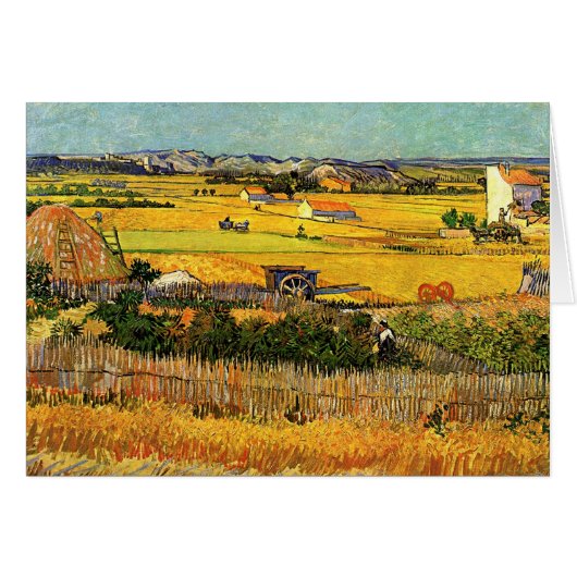 Harvest at La Crau, Monmajour by Vincent vanゴッホ (正面横)