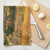 Harvest at La Crau, Monmajour by Vincent vanゴッホ キッチンタオル (四つ折り)