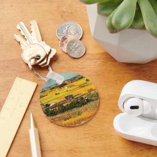 Harvest at La Crau, Monmajour by Vincent vanゴッホ キーホルダー (デスク)