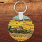 Harvest at La Crau, Monmajour by Vincent vanゴッホ キーホルダー (正面)